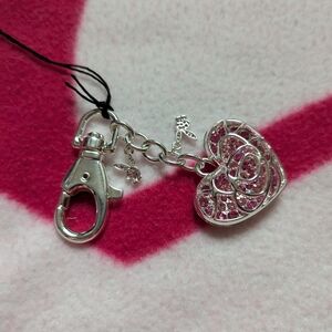 Playboy Heart Keychain with Pink Accents